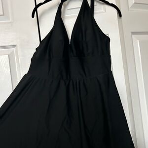 Torrid Black Halter Swim Dress
